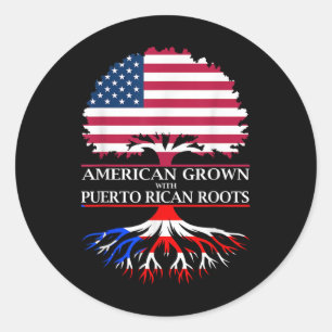 American Grown With Puerto Rican Roots  Classic Round Sticker