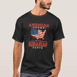 American Grown with Romanian Parts Patriotic Roman T-Shirt