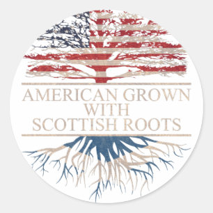 American grown with scottish roots classic round sticker