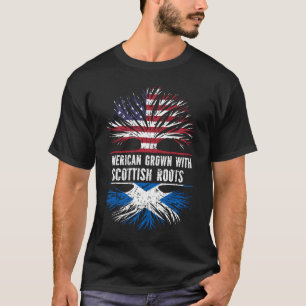 American Grown with Scottish Roots USA Flag T-Shirt