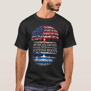 American Grown With Scottish Roots Usa Flag Tree S T-Shirt