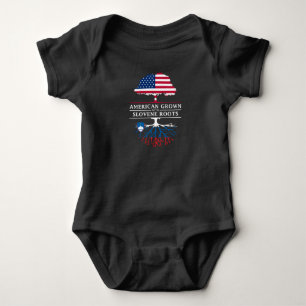 American Grown with Slovene Roots Slovenia Baby Bodysuit