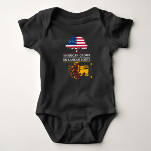 American Grown with Sri Lankan Roots   Sri Lanka Baby Bodysuit