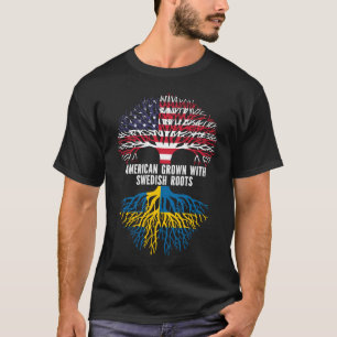 American Grown with Swedish Roots USA Flag T-Shirt
