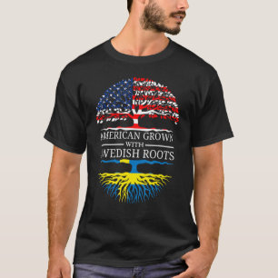 American Grown With Swedish Roots Usa Flag Vintage T-Shirt