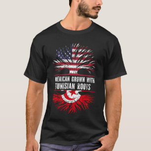 American Grown with Tunisian Roots USA Flag T-Shirt