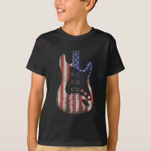 American Guitar Player US Flag Music Lover T-Shirt