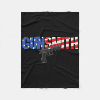 American Gunsmith Patriot Usa Flag Retro Style Gun Fleece Blanket