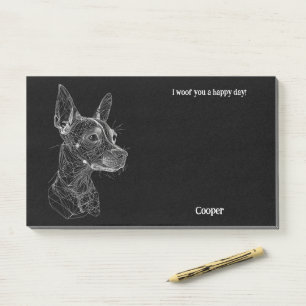 American Hairless Terrier Abstract Art Dog Name Post-it Notes