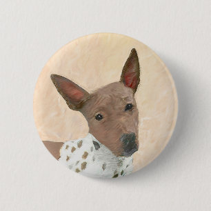 American Hairless Terrier Painting - Dog Art 2 Inch Round Button