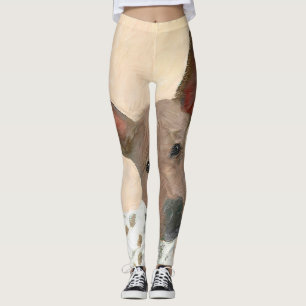 American Hairless Terrier Painting - Dog Art Leggings