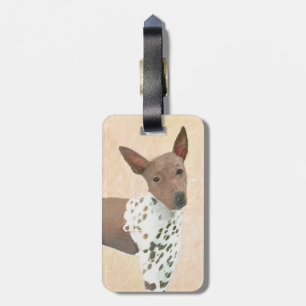 American Hairless Terrier Painting - Dog Art Luggage Tag