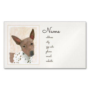 American Hairless Terrier Painting - Dog Art Magnetic Business Card