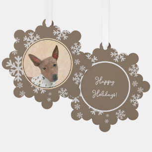 American Hairless Terrier Painting - Dog Art Ornament Card