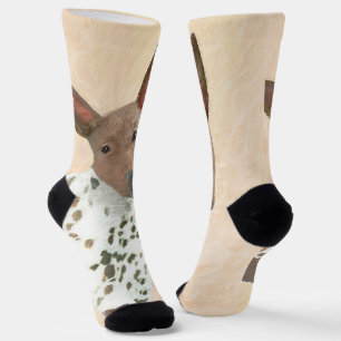 American Hairless Terrier Painting - Dog Art Socks