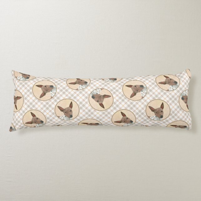 American Hairless Terrier Tan Painting Dog Art Body Pillow (Front)