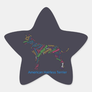 American Hairless Terrier Word Stickers
