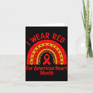 American Heart Disease Awareness Month Ribbon Red  Card