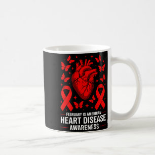 American Heart Disease Awareness Month Ribbon Red Coffee Mug