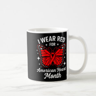 American Heart Disease Awareness Month Ribbon Red Coffee Mug