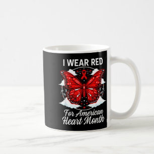 American Heart Disease Awareness Month Ribbon Red Coffee Mug