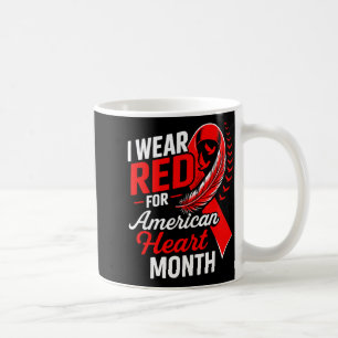 American Heart Disease Awareness Month Ribbon Red Coffee Mug