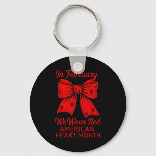 American Heart Disease Awareness Month Ribbon Red  Keychain