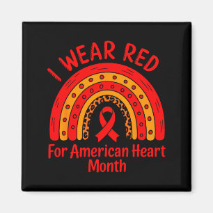 American Heart Disease Awareness Month Ribbon Red Magnet