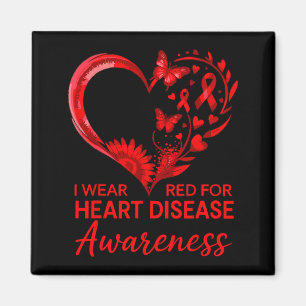 American Heart Disease Awareness Month Ribbon Red Magnet