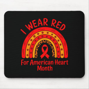 American Heart Disease Awareness Month Ribbon Red  Mouse Pad