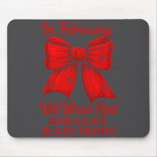American Heart Disease Awareness Month Ribbon Red  Mouse Pad