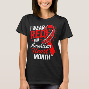 American Heart Disease Awareness Month Ribbon Red  T-Shirt