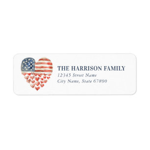 American Heart Flag Return Address Labels