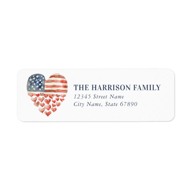 American Heart Flag Return Address Labels (Front)