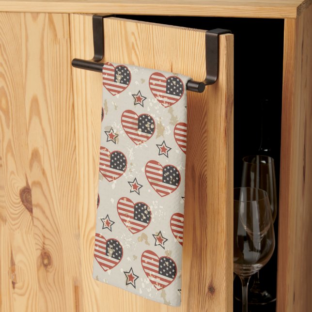 American Hearts Kitchen Towel (Thirds Fold)