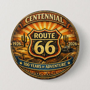 American Highway Anniversary Journey Badge 3 Inch Round Button