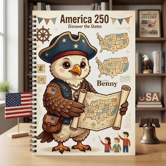 American History Explorer Patriotic Eagle USA 250 Notebook