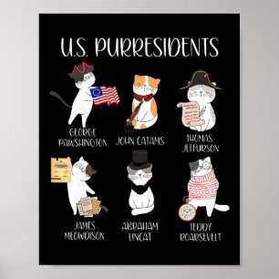American History Teacher Cute Cats History Lovers Poster