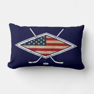 American Hockey Flag Logo Lumbar Pillow