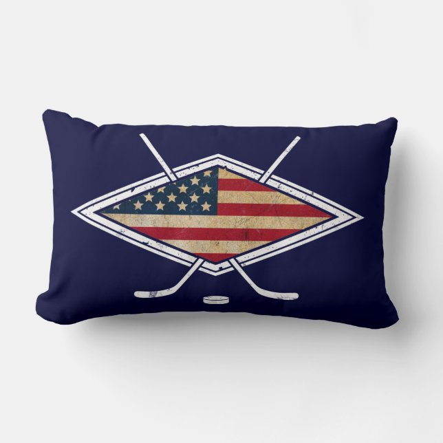 American Hockey Flag Logo Lumbar Pillow (Front)