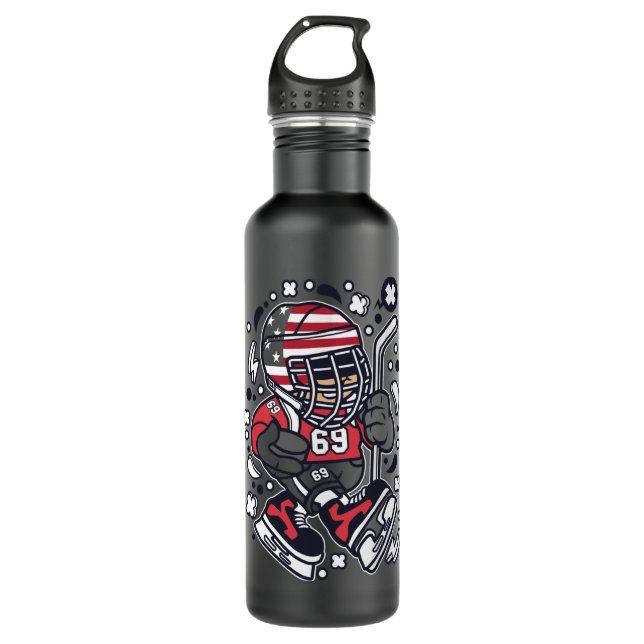 American Hockey Kid Classic T Shirt 710 Ml Water Bottle (Front)