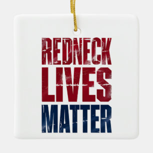 American Holiday Redneck Matter 4th Of July USA Ceramic Ornament