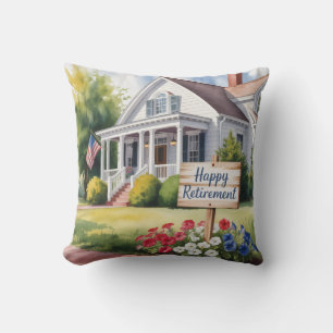 American Home Garden Floral Retirement Party Throw Pillow