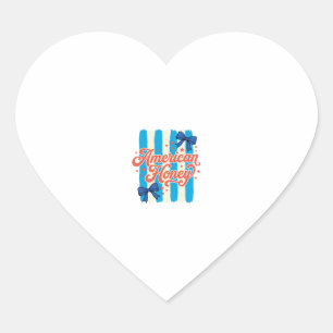 American Honey Patriotic Bow Vintage Shirt Design_ Heart Sticker