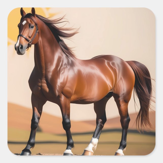 American horse square sticker (Front)