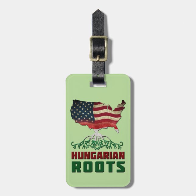 American Hungarian Roots Luggage Tag Template (Front Vertical)