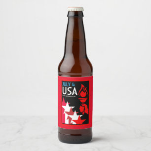 American Independance Day Beer Bottle Label