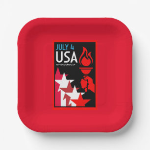 American Independance Day Paper Plate