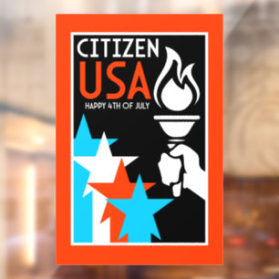 American Independance Day Window Cling