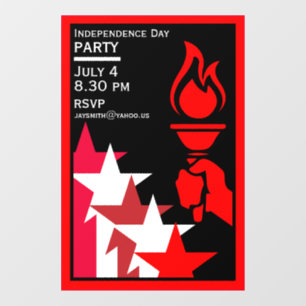 American Independance Day Window Cling
